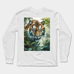 Jungle Spirit Unleashed: Roaring Elegance Long Sleeve T-Shirt